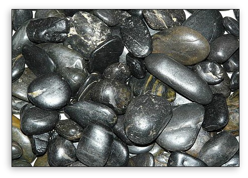 Large black river stones